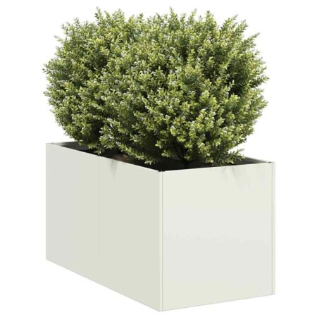 Plantekasse hvid 40x80x40 cm koldvalset stål