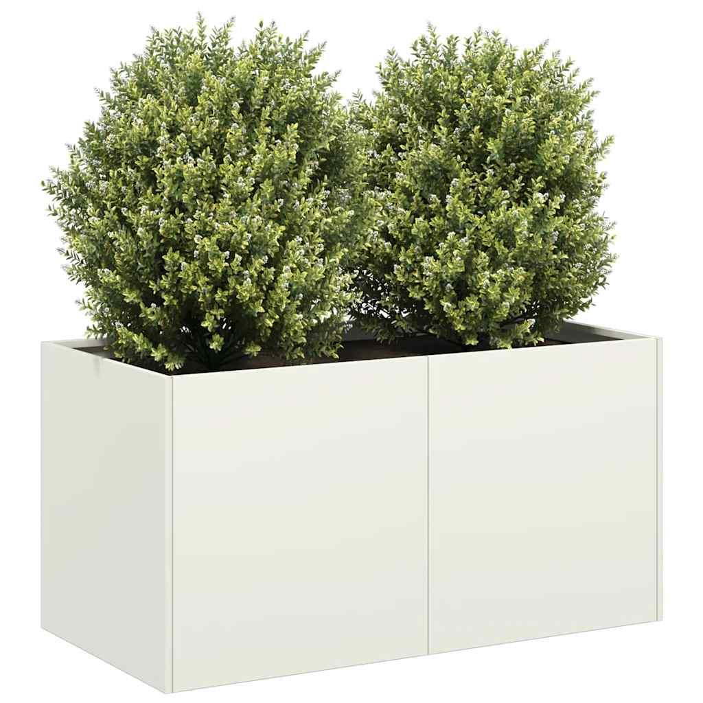 Plantekasse hvid 80x40x40 cm koldvalset stål Plantekasse hvid 80x40x40 cm koldvalset stål