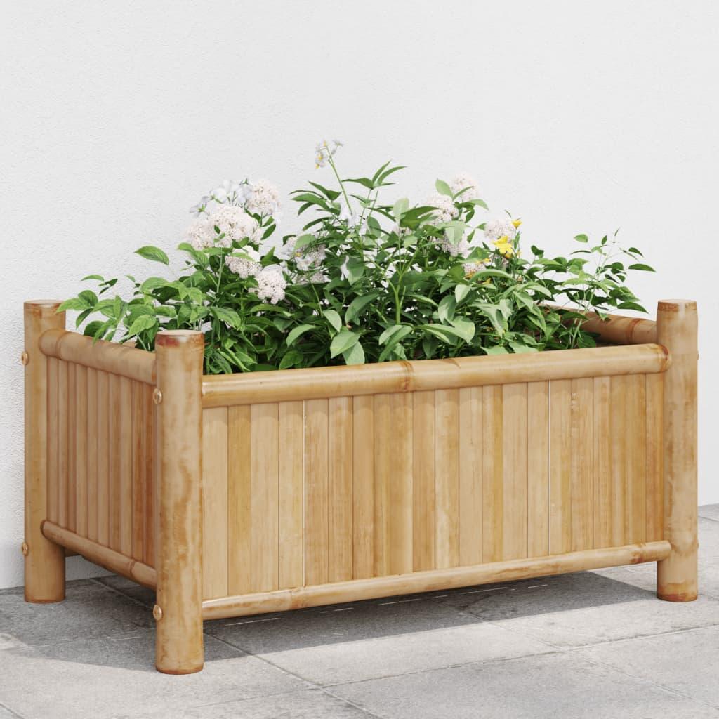 Plantekasse i bambus 50 × 30 × 25 cm - naturlig højbed/blomsterkasse Plantekasse i bambus 50 × 30 × 25 cm - naturlig højbed/blomsterkasse