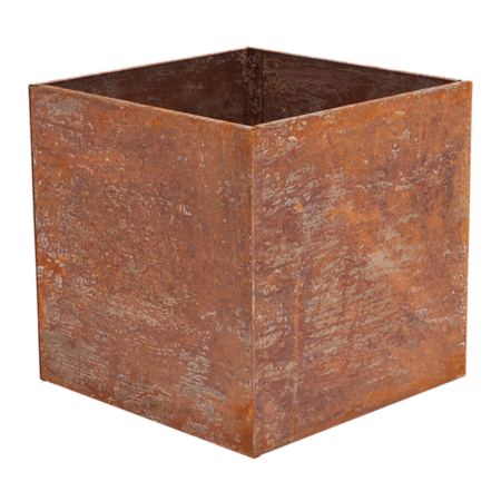 Plantekasse i corten stål | Rust look | L38.2xD38.2xH38.2 cm