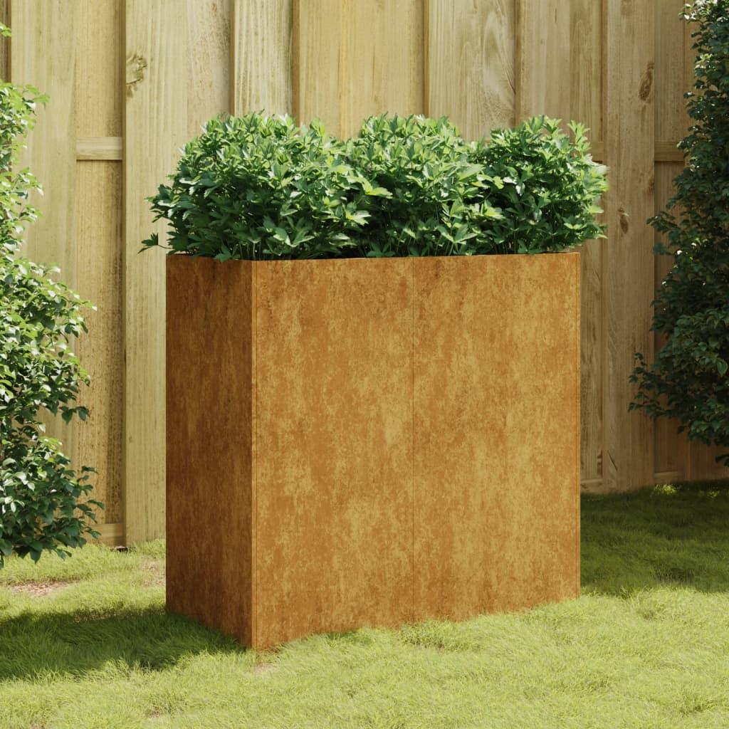 Plantekasse i cortenstål 80 x 40 x 80 cm - rustfarvet højbed Plantekasse i cortenstål 80 x 40 x 80 cm - rustfarvet højbed