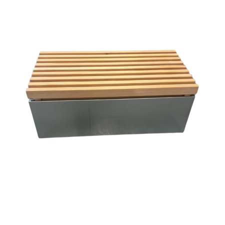 Plantekasse i galva med bænk | 80x40x25