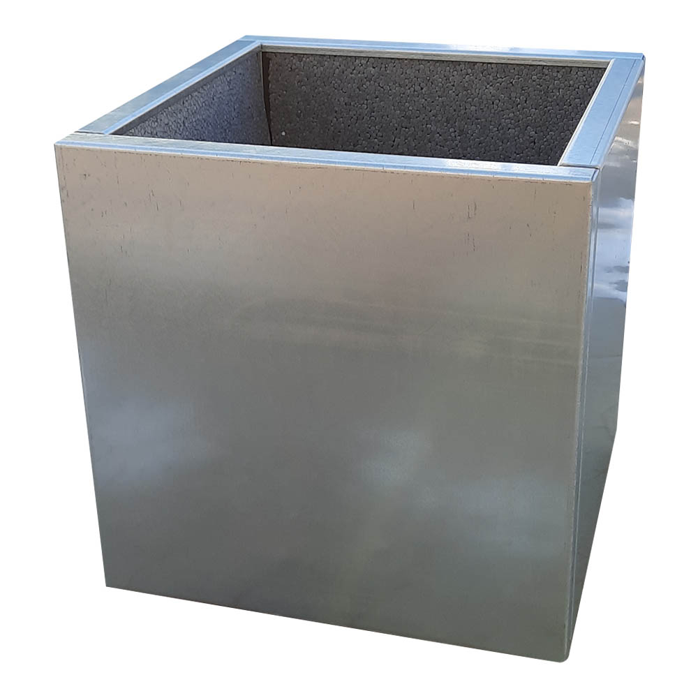 Plantekasse i galvaniseret stål - 40 x 40 x 40 cm-Hjul-Uden flamingo-Uden kapilærindsats Plantekasse i galvaniseret stål - 40 x 40 x 40 cm-Hjul-Uden flamingo-Uden kapilærindsats
