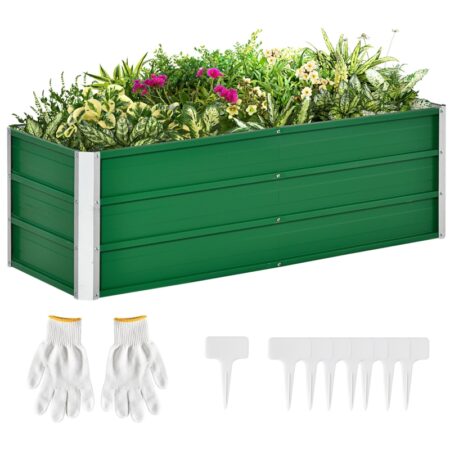 Plantekasse i jern 125 x 47 x 40 cm Grøn