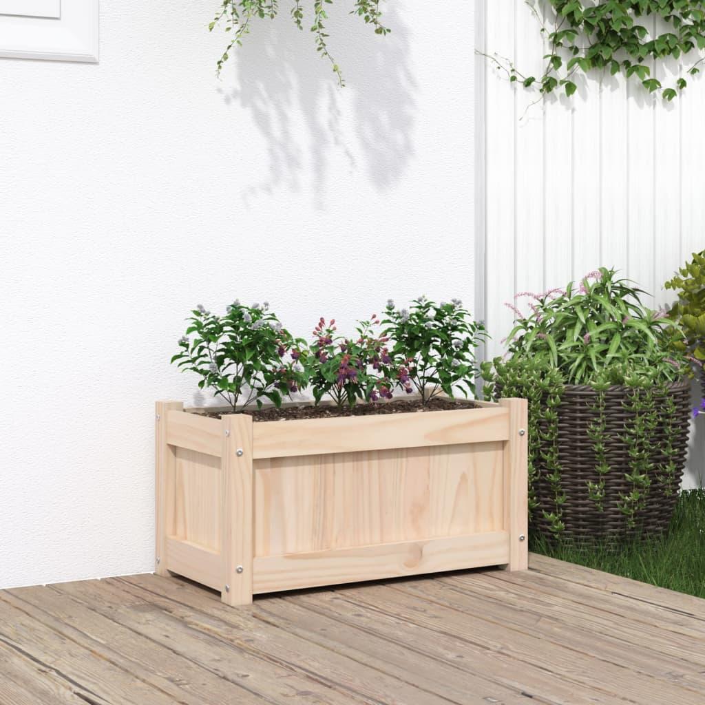 Plantekasse i massivt fyrretræ 60 × 31 × 31 cm - rektangulær højbed/altankasse Plantekasse i massivt fyrretræ 60 × 31 × 31 cm - rektangulær højbed/altankasse