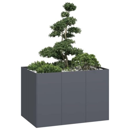 Plantekasse i stål 120 × 80 × 80 cm - antracitgrå højbed