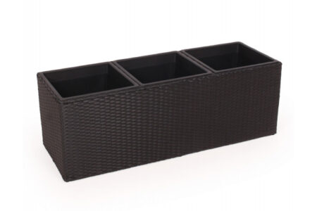 Plantekasse m/3 rum - Lav - Sort