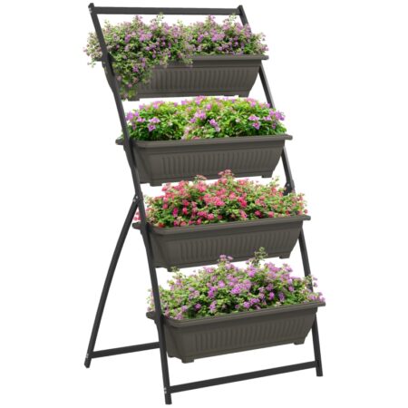 Plantekasse med 4 niveauer 76 x 79 x 162 cm Brun