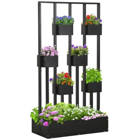 Plantekasse med 6 plantekasser Stillads Moduldesign 90x45x170cm