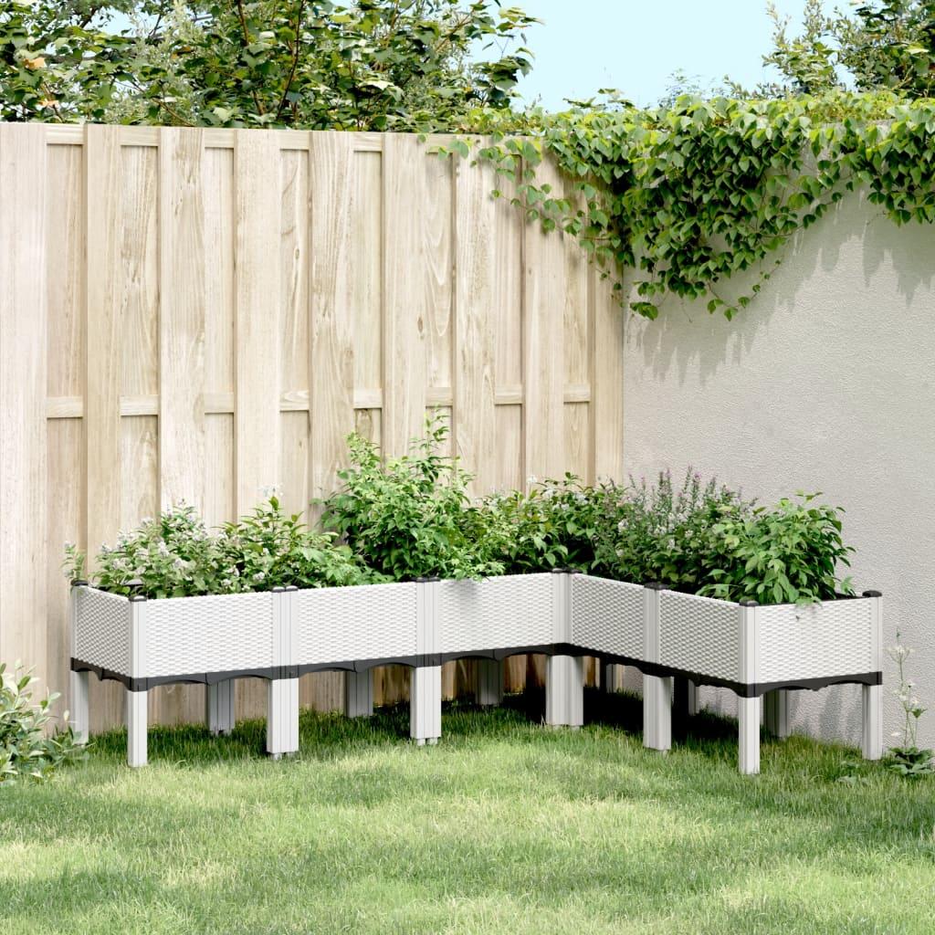 Plantekasse med ben 160x120x42 cm PP hvid Plantekasse med ben 160x120x42 cm PP hvid