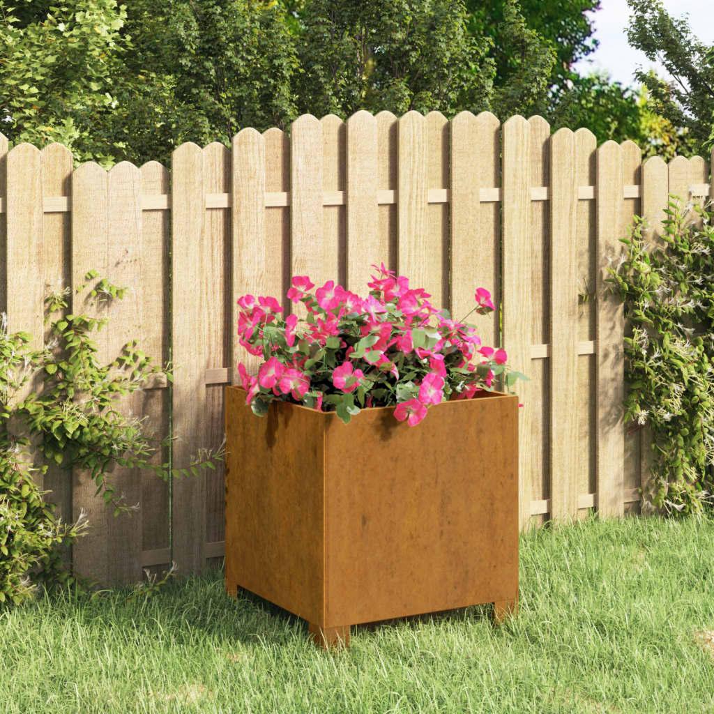 Plantekasse med ben 32x30x33 cm cortenstål rustfarvet Plantekasse med ben 32x30x33 cm cortenstål rustfarvet