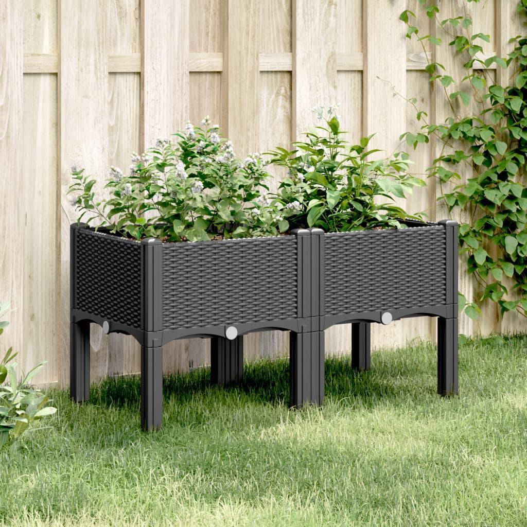 Plantekasse med ben 80x40x42 cm PP sort Plantekasse med ben 80x40x42 cm PP sort