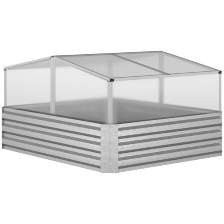 Plantekasse med drivhus, tagvinduer 107 x 26 x 57,5/67,5 cm