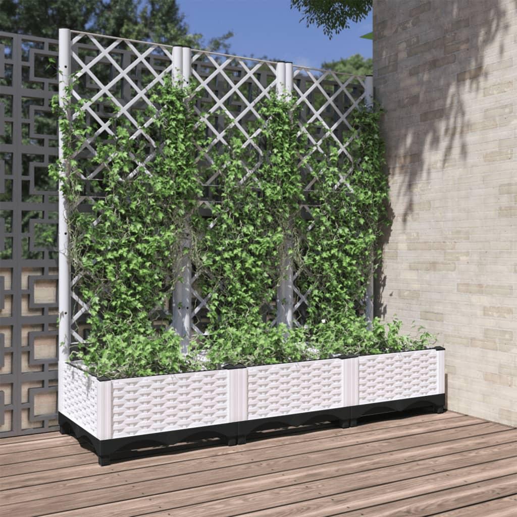 Plantekasse med espalier 120x40x121,5 cm PP hvid Plantekasse med espalier 120x40x121,5 cm PP hvid