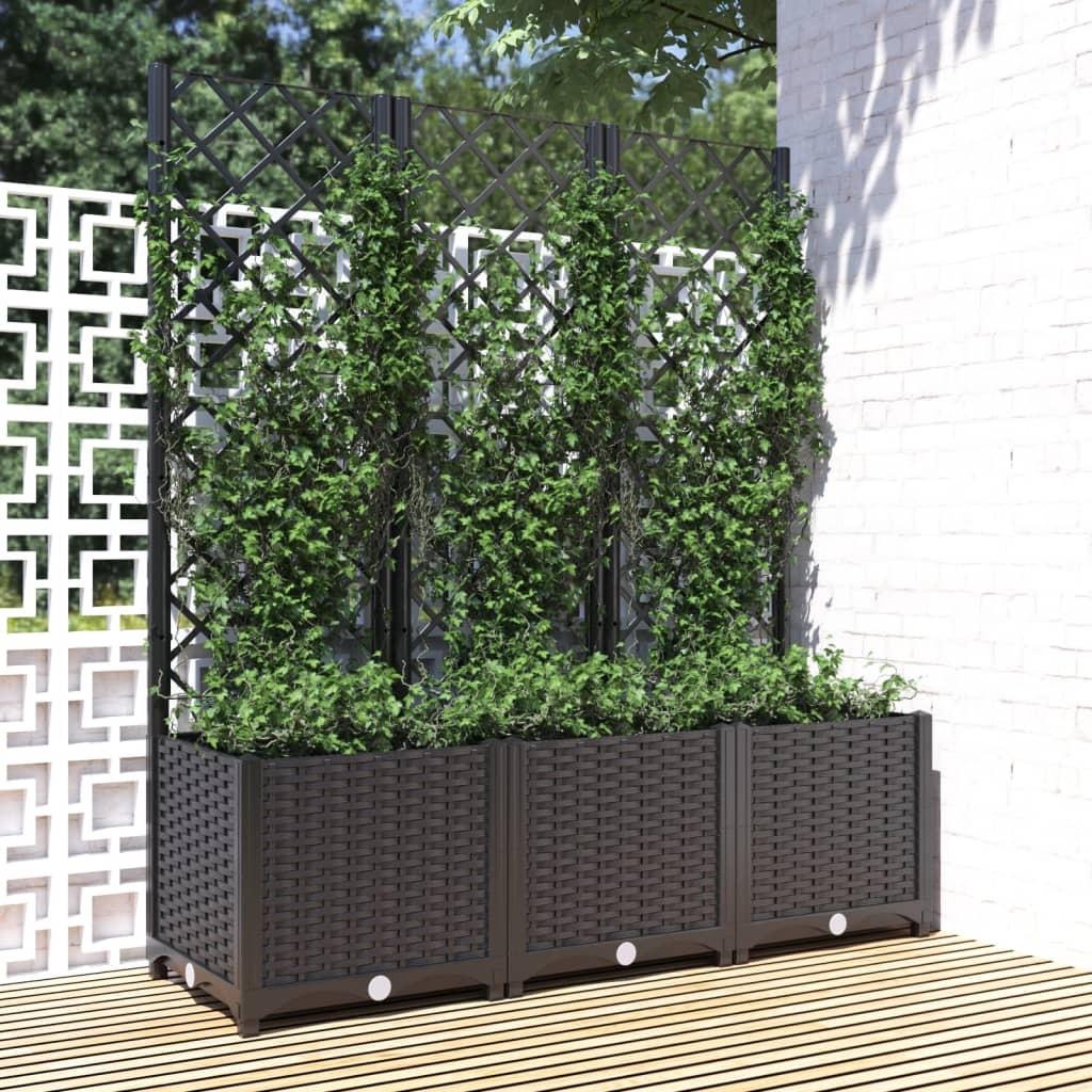 Plantekasse med espalier 120x40x136 cm PP sort Plantekasse med espalier 120x40x136 cm PP sort