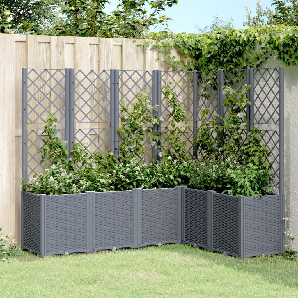 Plantekasse med espalier 160 × 120 × 140 cm - PP blågrå Plantekasse med espalier 160 × 120 × 140 cm - PP blågrå