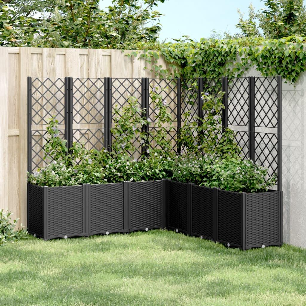 Plantekasse med espalier 160x160x140 cm PP sort Plantekasse med espalier 160x160x140 cm PP sort