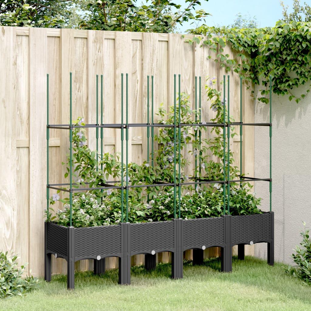 Plantekasse med espalier 160x40x142,5 cm PP sort Plantekasse med espalier 160x40x142,5 cm PP sort