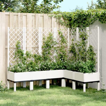 Plantekasse med espalier 160×120×142 cm i PP - hvid