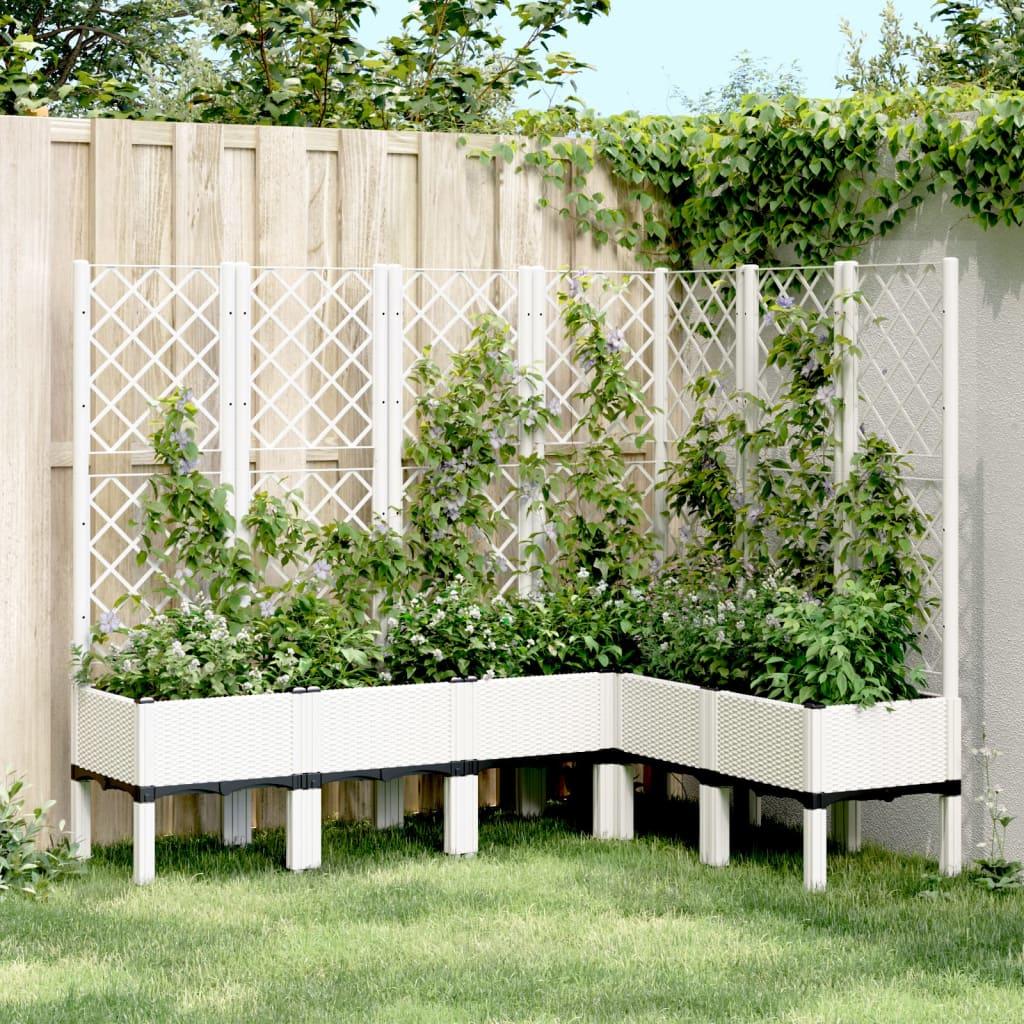 Plantekasse med espalier 160×120×142 cm i PP - hvid Plantekasse med espalier 160×120×142 cm i PP - hvid