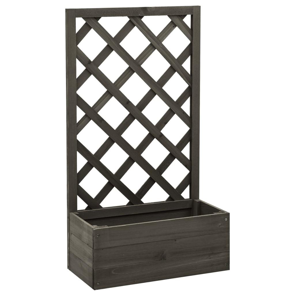 Plantekasse med espalier 50x25x90 cm massivt fyrretræ grå Plantekasse med espalier 50x25x90 cm massivt fyrretræ grå