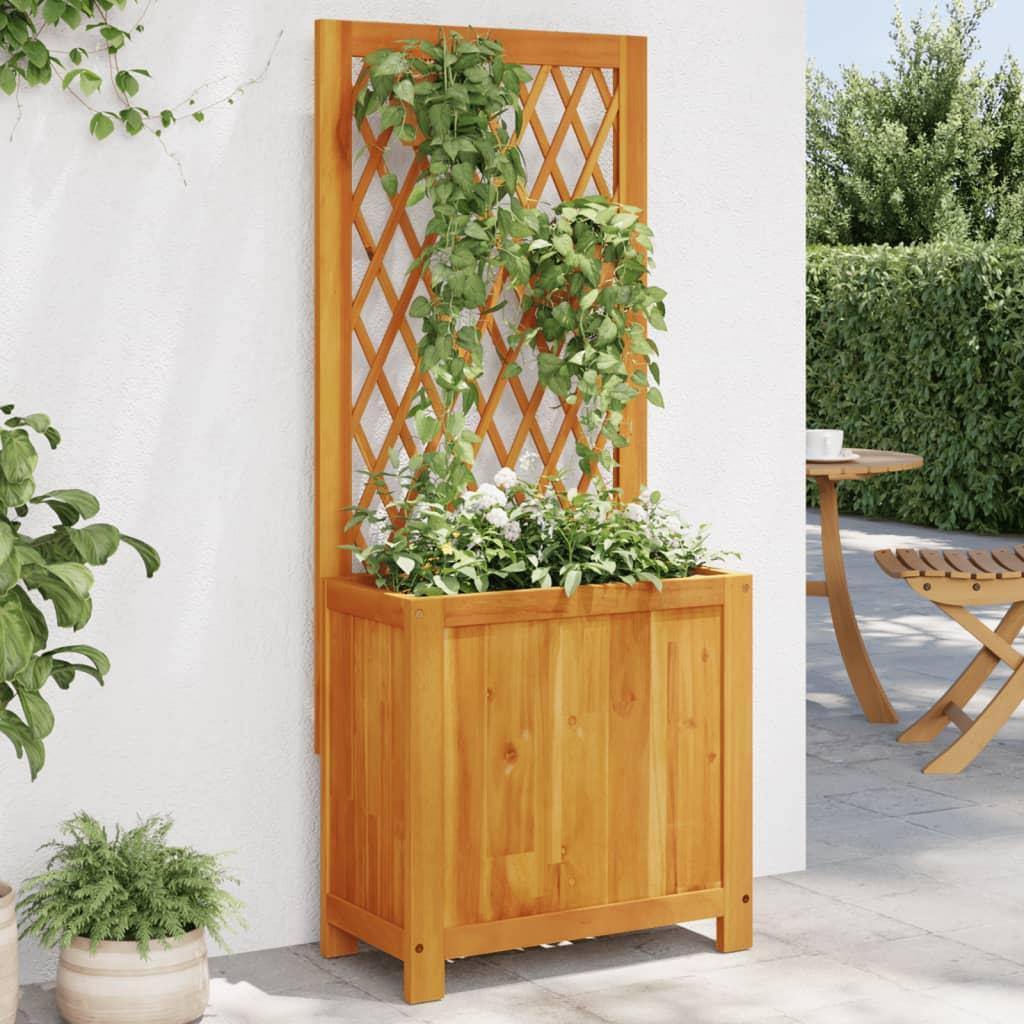 Plantekasse med espalier 55x29,5x132 cm massivt akacietræ Plantekasse med espalier 55x29,5x132 cm massivt akacietræ