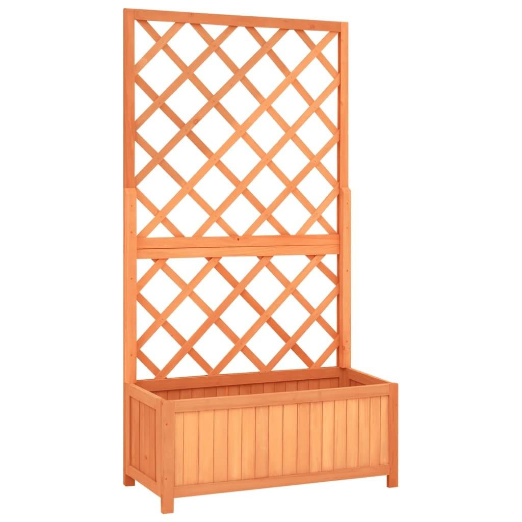 Plantekasse med espalier 70x30x135 cm massivt fyrretræ brun Plantekasse med espalier 70x30x135 cm massivt fyrretræ brun
