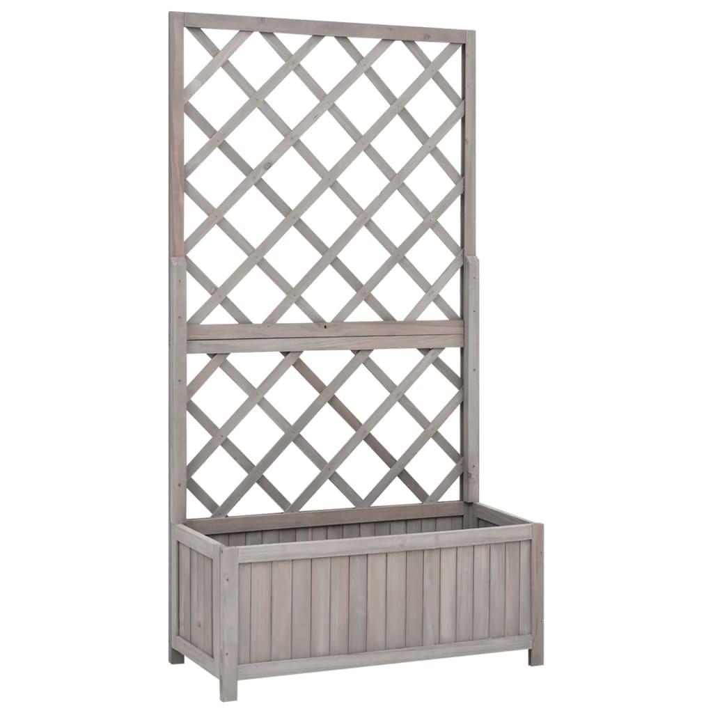 Plantekasse med espalier 70x30x135 cm massivt fyrretræ grå Plantekasse med espalier 70x30x135 cm massivt fyrretræ grå