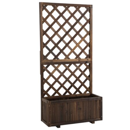 Plantekasse med espalier 72,5 x 31,5 x 149,5 cm Blomsterkasse - Klatreplanter
