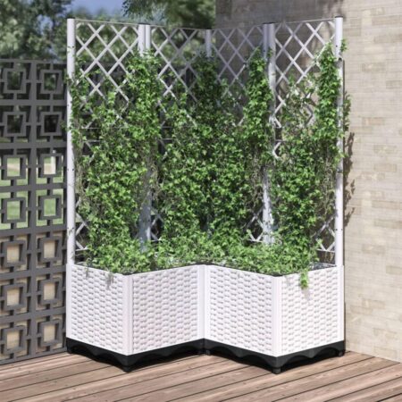 Plantekasse med espalier 80 × 80 × 136 cm - PP, hvid