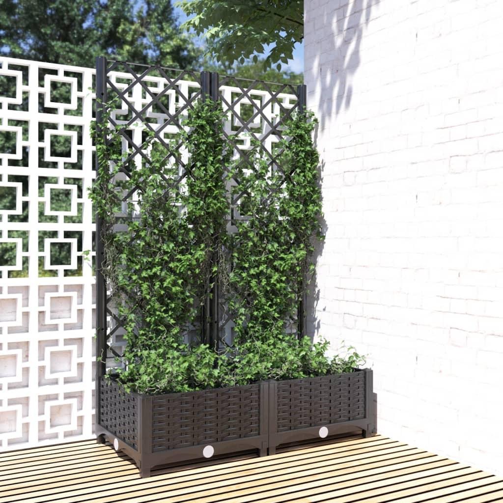 Plantekasse med espalier 80x40x121,5 cm PP sort Plantekasse med espalier 80x40x121,5 cm PP sort