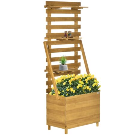 Plantekasse med espalier og 3 hylder 63 x 39 x 160 cm