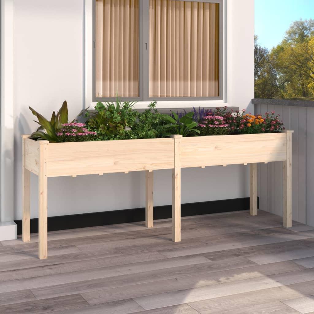 Plantekasse med foring 203x53x76 cm massivt fyrretræ Plantekasse med foring 203x53x76 cm massivt fyrretræ