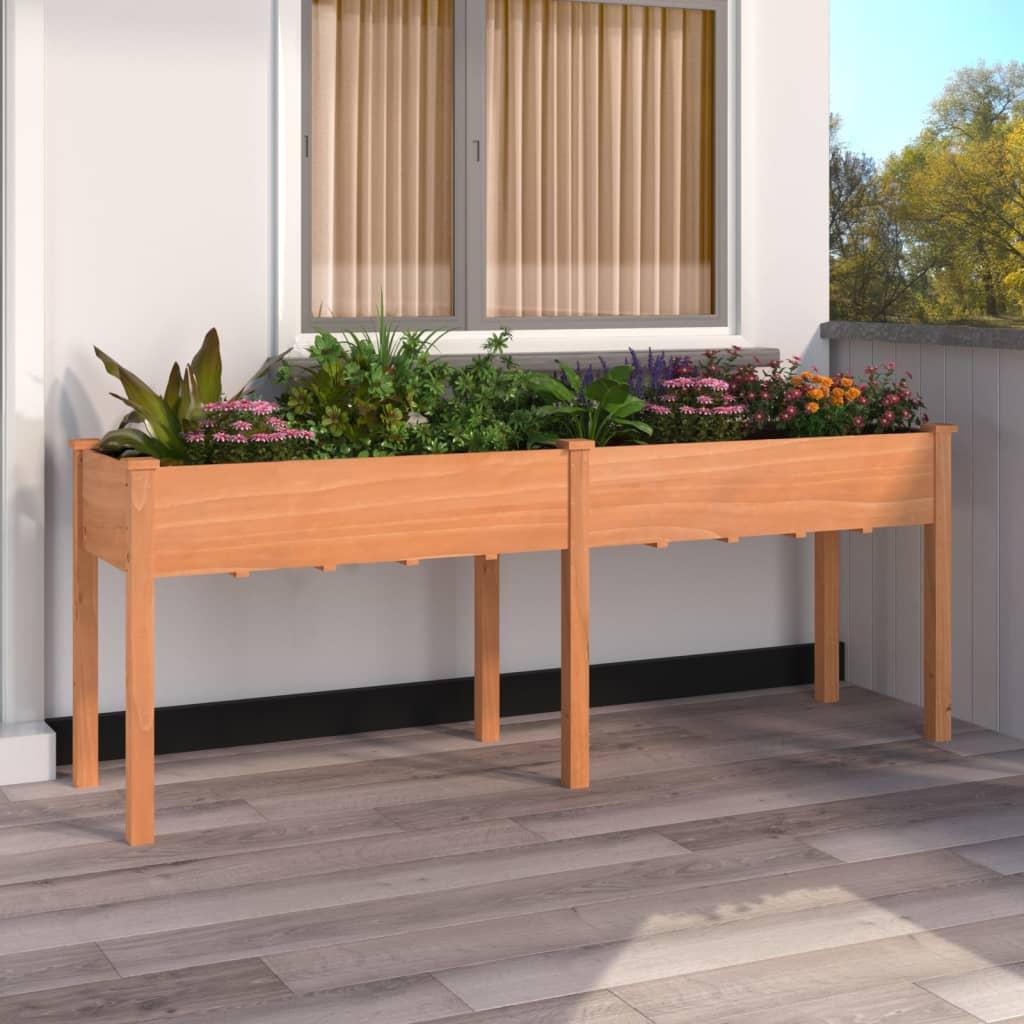 Plantekasse med foring 203x53x76 cm massivt fyrretræ brun Plantekasse med foring 203x53x76 cm massivt fyrretræ brun