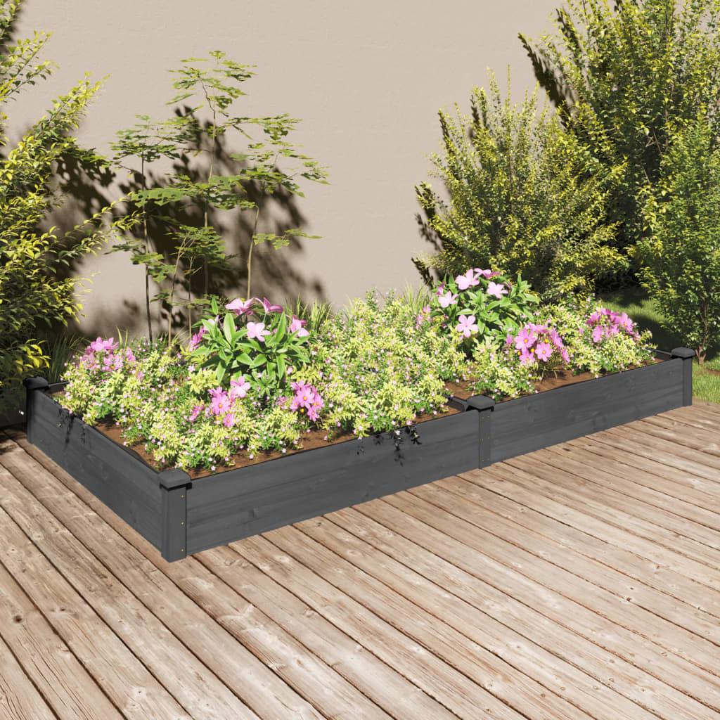 Plantekasse med foring 240x120x25 cm massivt fyrretræ grå Plantekasse med foring 240x120x25 cm massivt fyrretræ grå
