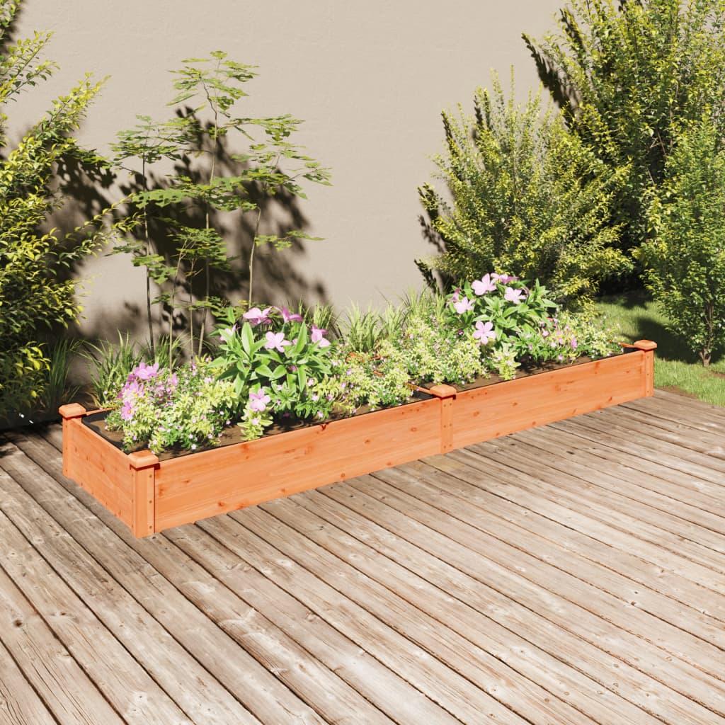 Plantekasse med foring 240x60x25 cm massivt fyrretræ brun Plantekasse med foring 240x60x25 cm massivt fyrretræ brun