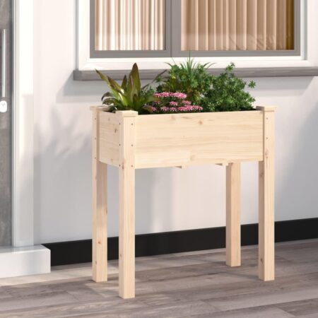 Plantekasse med foring 71x37x76 cm massivt fyrretræ