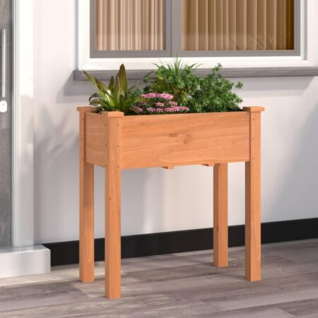 Plantekasse med foring 71x37x76 cm massivt fyrretræ brun