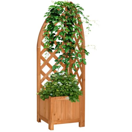 Plantekasse med hjørneespalier Vejrbestandig 32 x 32 x 108 cm