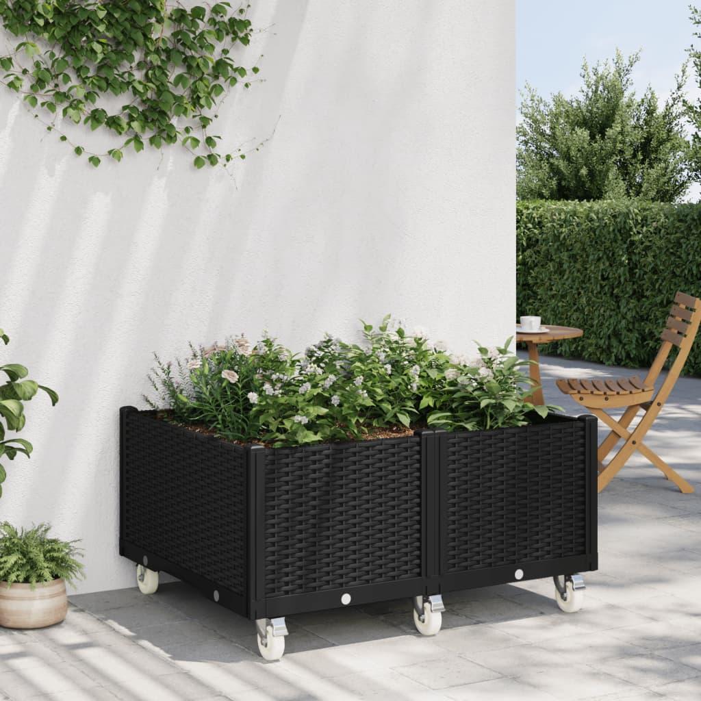 Plantekasse med hjul 100x80x54 cm PP sort Plantekasse med hjul 100x80x54 cm PP sort