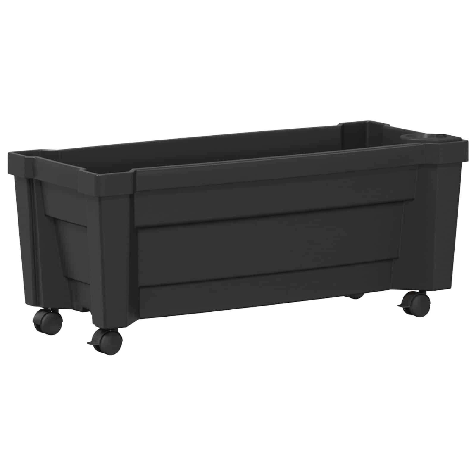 Plantekasse med hjul - antracit 79 × 35 × 33 cm, PP Plantekasse med hjul - antracit 79 × 35 × 33 cm, PP