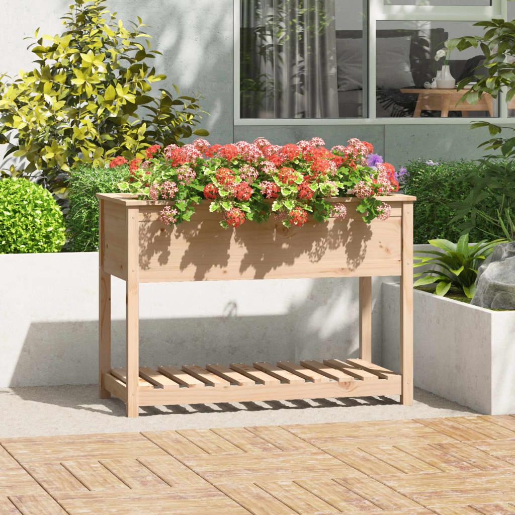 Plantekasse med hylde 111,5x54x81 cm massivt fyrretræ Plantekasse med hylde 111,5x54x81 cm massivt fyrretræ