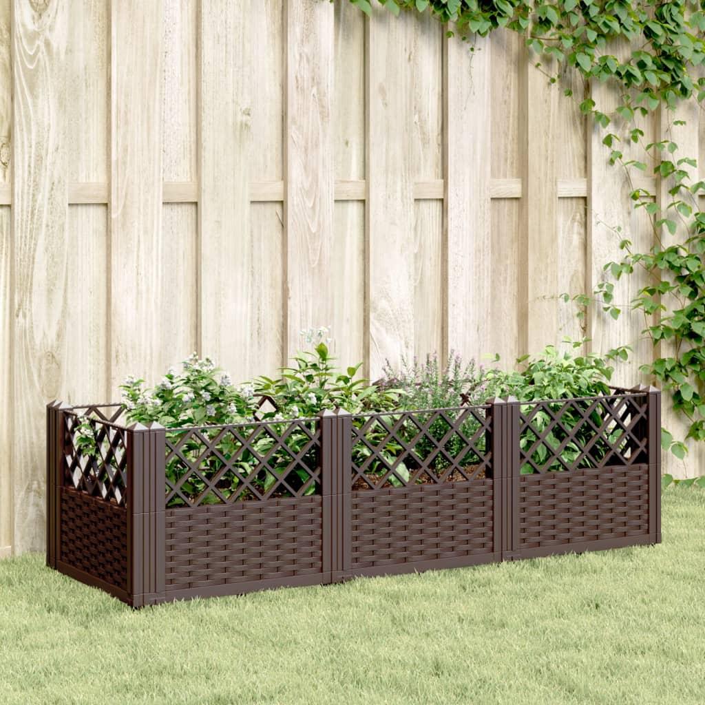 Plantekasse med spyd 123,5x43,5x43,5 PP brun Plantekasse med spyd 123,5x43,5x43,5 PP brun
