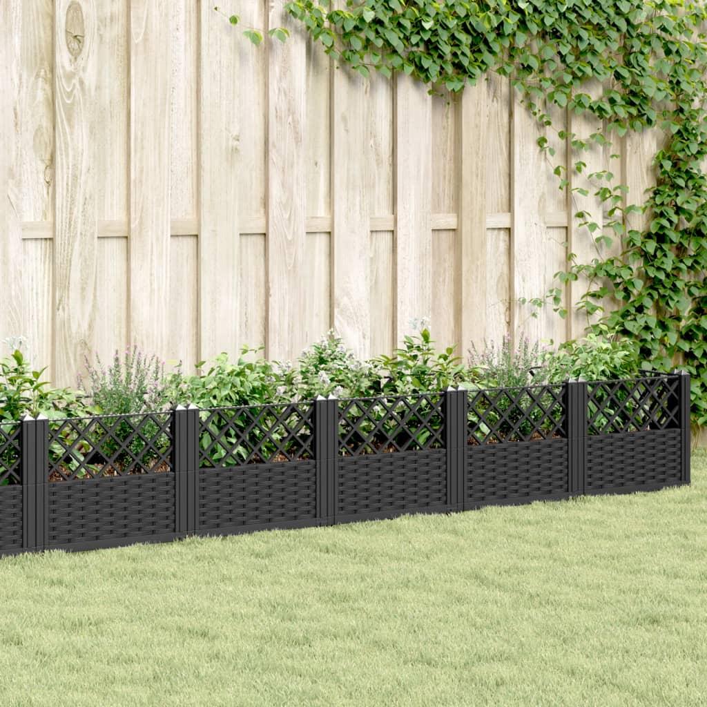 Plantekasse med spyd 363,5x43,5x43,5 cm PP sort Plantekasse med spyd 363,5x43,5x43,5 cm PP sort