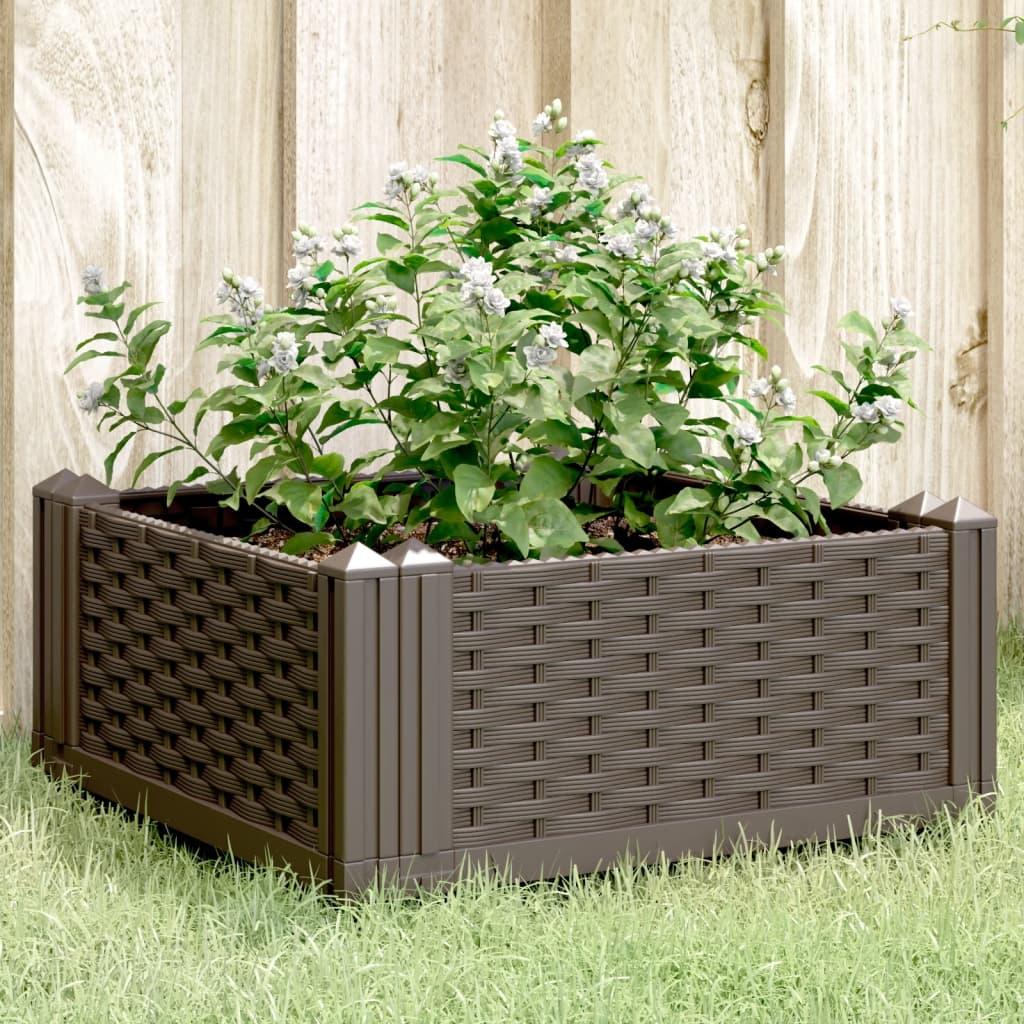 Plantekasse med spyd 42,5x42,5x28,5 cm PP brun Plantekasse med spyd 42,5x42,5x28,5 cm PP brun