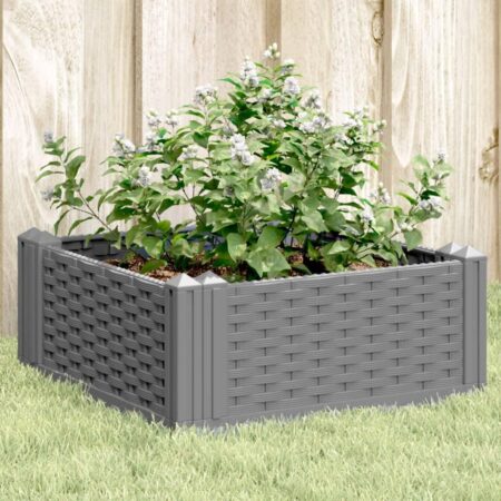 Plantekasse med spyd 42,5x42,5x28,5 cm PP lysegrå
