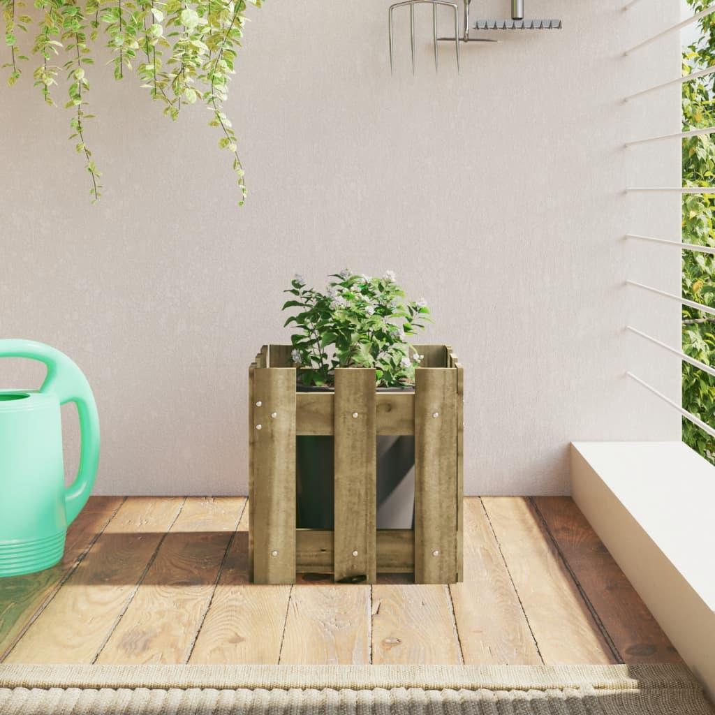Plantekasse med stakitdesign 30x30x30 cm imprægneret fyrretræ Plantekasse med stakitdesign 30x30x30 cm imprægneret fyrretræ