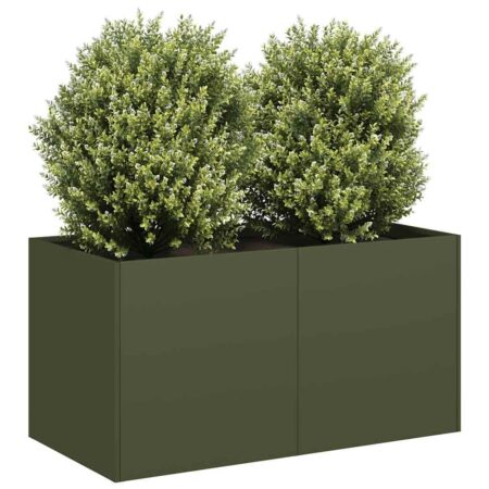 Plantekasse olivengrøn 80x40x40 cm koldvalset stål