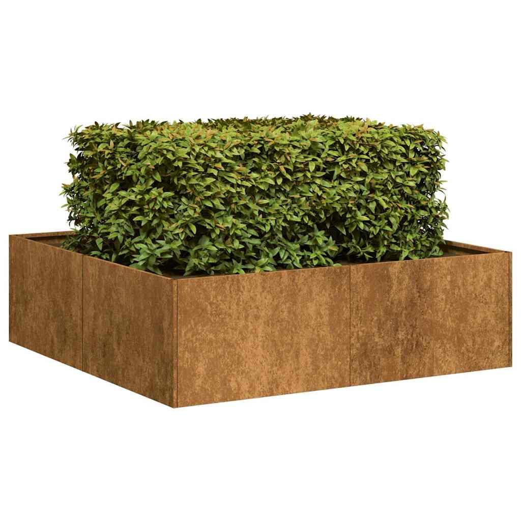 Plantekasse rustfarvet 100x100x30 cm forvitringsstål Plantekasse rustfarvet 100x100x30 cm forvitringsstål