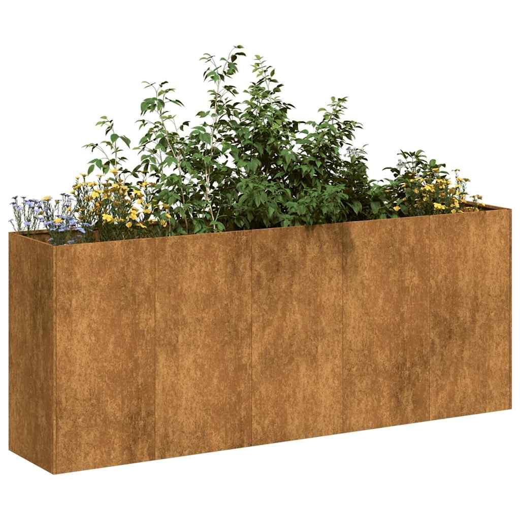 Plantekasse rustfarvet 200x40x80 cm forvitringsstål Plantekasse rustfarvet 200x40x80 cm forvitringsstål